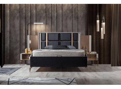  Perfekte Set Modern Bett und 2x Nachttische Luxus Neu in Schlafzimmer