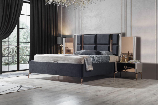  Perfekte Set Modern Bett und 2x Nachttische Luxus Neu in Schlafzimmer
