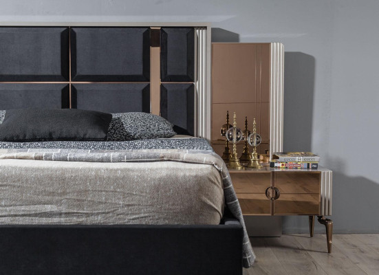  Perfekte Set Modern Bett und 2x Nachttische Luxus Neu in Schlafzimmer
