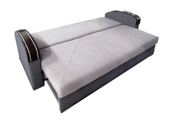 Luxus Design Sofa 3 Sitzer Möbel Polster Grau Textil Holz Möbel Schlafsofa Neu