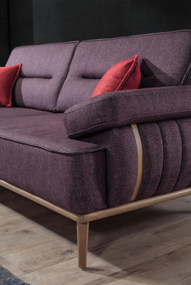  Luxuriöse 3-Sitzer Sofa Lila Farbe Modern Möbel in Wohnzimmer Neuheit