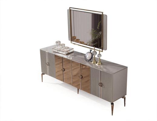  Modern Esszimmer Set Besteht aus Stilvoll Anrichte und Spiegel 2tlg