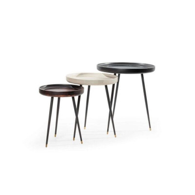  Hochglanz-Lack-Beistelltische, modernes Design, 3er Set für Wohnzimmer