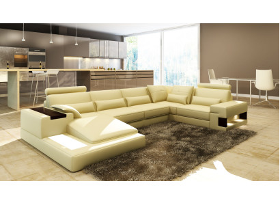 Moderne Designer Ecksofa U Form Wohnlandschaft Couch Sofas Polster