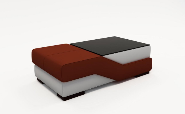 Designer Glastisch Tisch Polster Modern Wohnzimmer Leder Couch Sofa