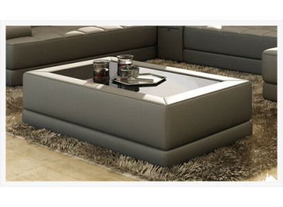 Sofatisch Glas Design Kaffee Tisch Wonzimmer Leder Couch Dekor Beistell