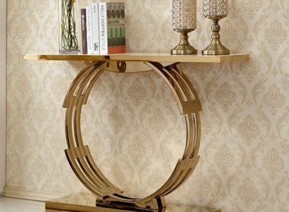 Designer Luxus Modern Konsolentisch Konsolen Tisch Edelstahl Metall