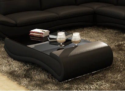 Sofatisch Design Wonzimmer Glas Leder Couch Sofa Tisch Kaffee Beistell