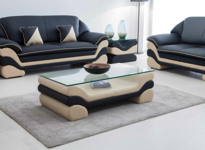 Klassischer Luxus Designer Couchtisch Sofa Wohnzimmer Tisch Leder