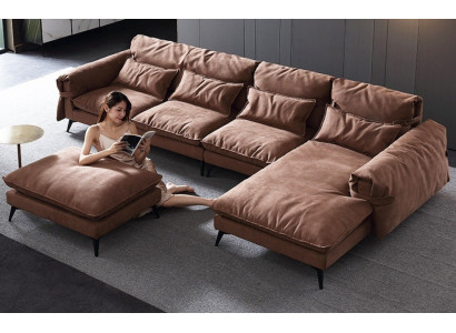 Luxus modernes Sofa-Eckset L-Form Polsterung Wohnzimmer wohnlandschaft