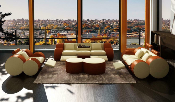 Moderne Wohnzimmer Couch Sitz Polster Garnitur Sofas 3+2+1 Design
