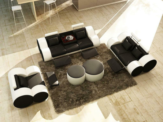 Moderne Wohnzimmer Couch Sitz Polster Garnitur Sofas 3+2+1 Design