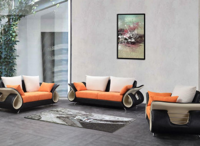 Moderne Wohnzimmer Couch Polster Sitz Komplett Garnitur Sofa Couchen