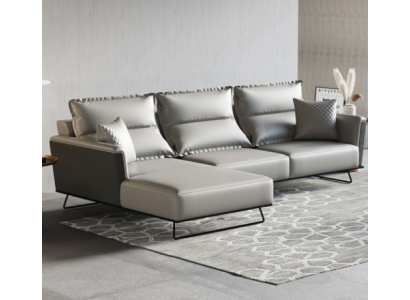 Designer Ledersofa Ecksofa Polster Eck Couch Sitz Eck L Form Garnitur Sofa