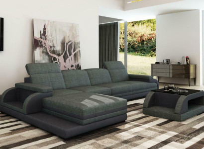 Ledersofa Couch Wohnlandschaft L-Form Design Modern Sofa Ecksofa Sofas