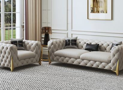 Sofagarnitur Big Set 3+1 Sitzer Leder Couch Sofa Garnitur Design Couchen