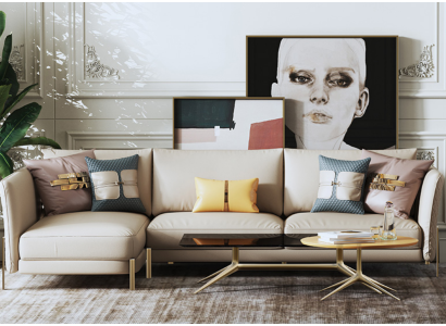 Designer Garnitur Sofa Couch Ecksofa mit Hocker Polster Wohnlandschaft