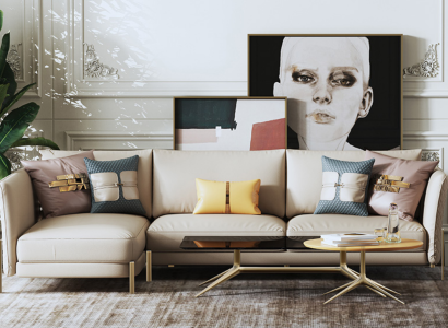 Designer Garnitur Sofa Couch Ecksofa mit Hocker Polster Wohnlandschaft