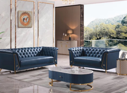 Luxus Chesterfield Sofagarnitur 3+2 Sitzer Couchtisch Möbel Couch