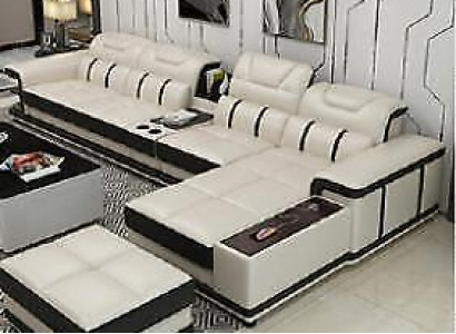 Wohnlandschaft Ecksofa L-form Eck Polstersofa Sitz Design Couch Sofas Kunstleder