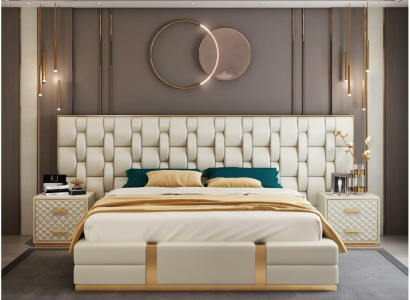 Edelstahl Luxus Bett Metall Leder Betten Hotel Chesterfield 180x200