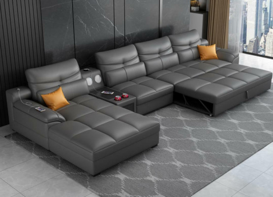 Sofa Couch Ecksofa U-form Polster Modern Relax Sitz Luxus Möbel Wohnlandschaft