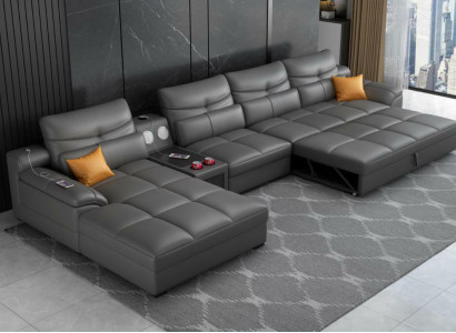 Sofa Couch Ecksofa U-form Polster Modern Relax Sitz Luxus Möbel Wohnlandschaft