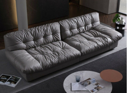 Big xxl Wohnzimmer Leder Modernes Design Sofa Couch 4 Sitzer Textil
