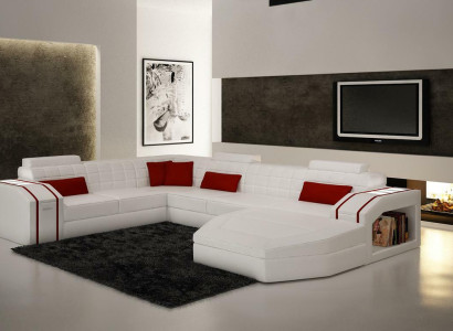 Design Ecken Big Polster Eck Sofa Couch XXL Leder Sofas Garnitur