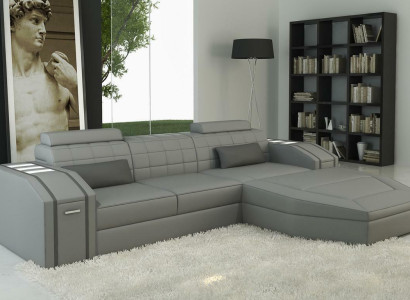 Design Polster Eck Sofa Couch Leder Sofas Garnitur XXL Wohnlandschaft