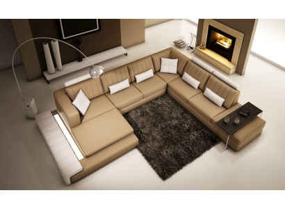 XXL Wohnlandschaft Design Ecken Polster Sofa Couch Leder Sofas Garnitur