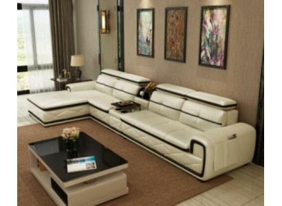 Luxus Ledersofa Ecksofa L-form Polster Modern Relax Sitz Möbel Wohnlandschaft