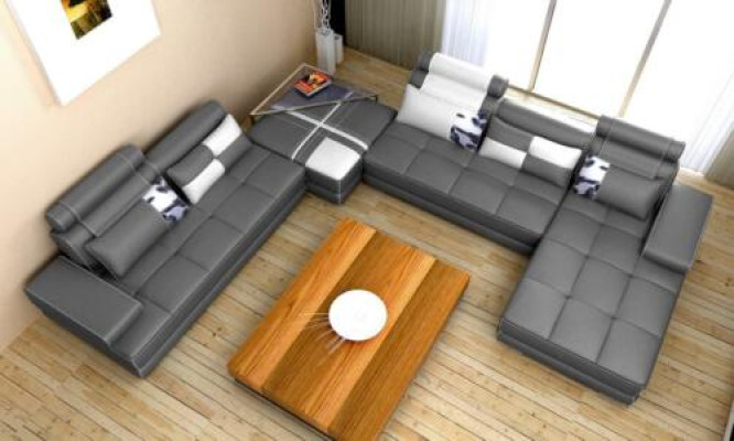 XXL Designer Wohnlandschaft U Form Polster Ecksofa Eck Garnitur Sofa