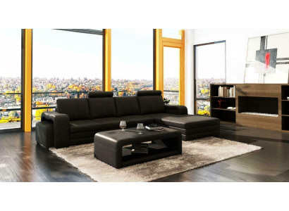 XXL Multifunktions Ledercouch Couch Big Sofa Dekor Polster Ecksofa Moderne