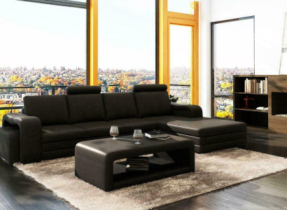 XXL Multifunktions Ledercouch Couch Big Sofa Dekor Polster Ecksofa Moderne