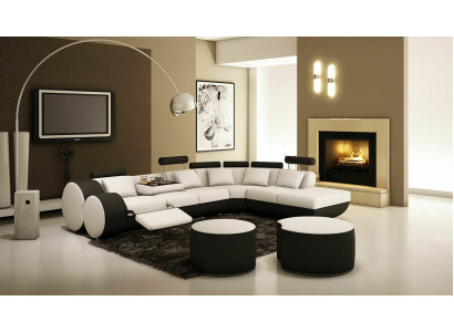 XXL Multifunktions Ledercouch Couch Big Sofa Polster Ecksofa Moderne