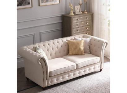 Chesterfield Sofagarnitur 321 Wohnlandschaft Sitz Design Couch Sofas Ledersofa