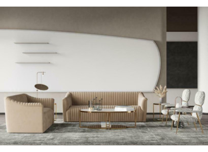 Sofagarnitur 3+1 Sitzer Wohnlandschaft Relax Samt Sitz Design Couch Lounge Neu