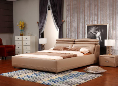 Modernes Design Bett XXL Luxus Hotel Betten Stil Doppel Leder 140 160