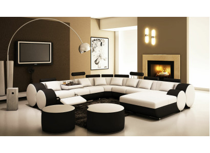 Multifunktions Ledercouch Sitz Polster Wohnzimmer Leder Dekor Garnitur Sofa