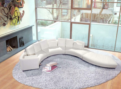Moderne Rund Couch Wohnlandschaft Runde Sofa Polster Eck Garnitur