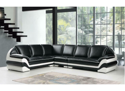 Ledersofa Couch Wohnlandschaft L-Form Design Modern Sofa Klassische