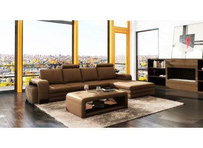 Ledersofa Couch Sofas XXL Ecksofa Wohnlandschaft L-Form Design Modern