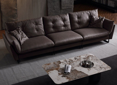 Sofa 4 Sitzer Sofas Luxus Kunstleder big Polster 260cm Designer Möbel