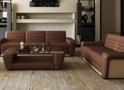 Ledersofa Couch Wohnlandschaft 3+2 Sitzer Design Modern Sofa Wohnzimmer
