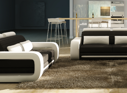 Ledersofa Couch Wohnlandschaft 3+2 Sitzer Design Modern Sofa Sofagarnitur