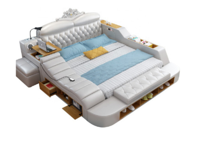 Doppel Luxus Design Hotel Leder Bett Moderne Polster Betten Multifunktion