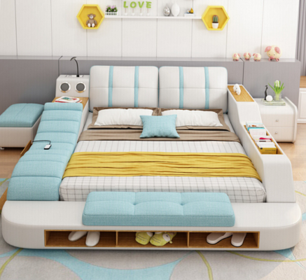 Doppel Design Leder Bett Polster Betten Moderne 180x200 cm