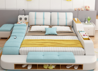 Doppel Design Leder Bett Polster Betten Moderne 180x200 cm