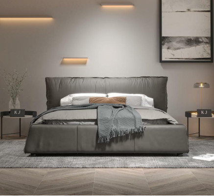 Design Leder Bett Doppel Ehe Modernes Hotel Luxus Schlaf Zimmer Betten